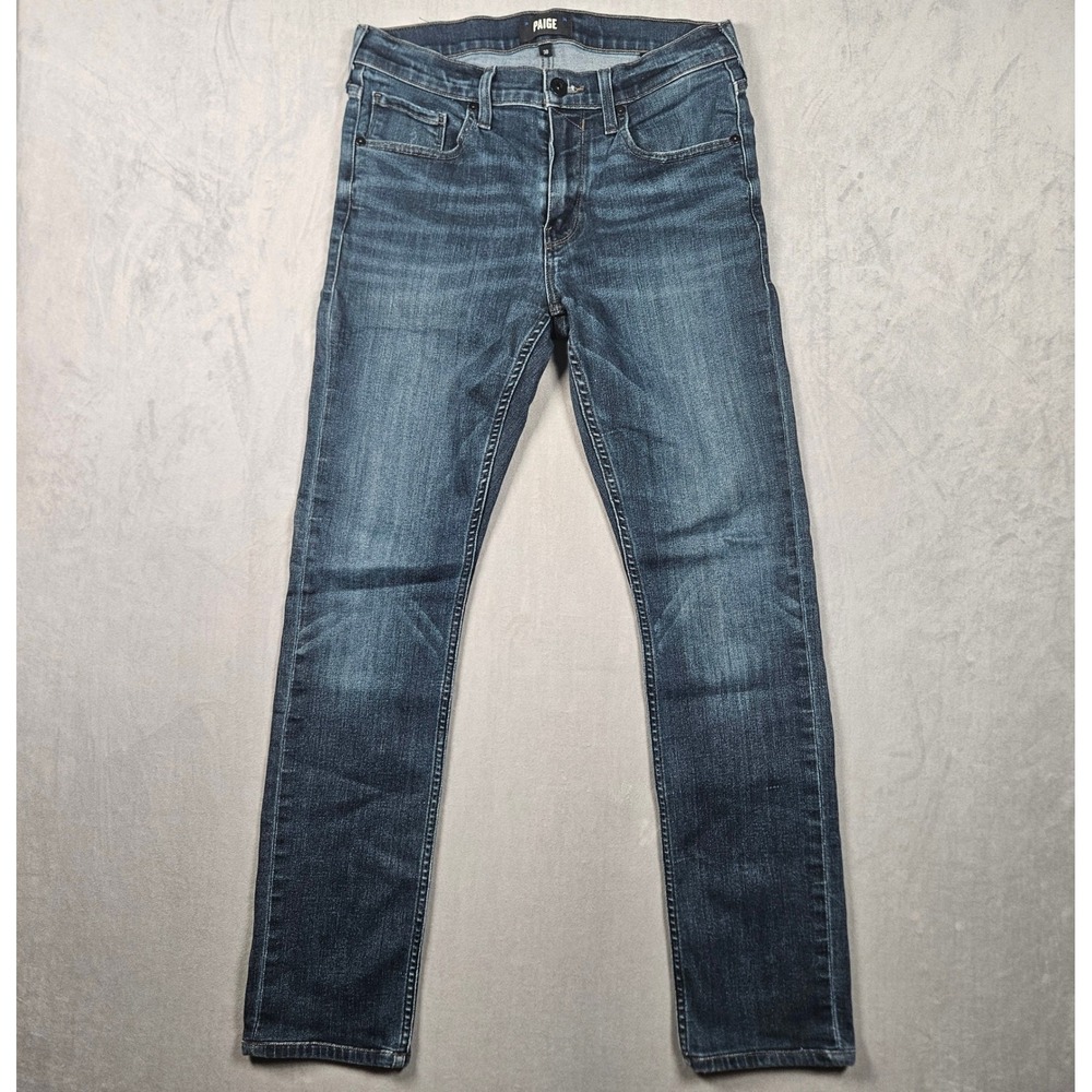 Paige Federal Jeans Mens 30x30 Graham Slim Straight Dark Wash Denim Stretch
